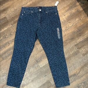 GAP Size 14/32 NWT High Rise Legging Skimmer Jeans Cut Off Stretch Cheetah Print